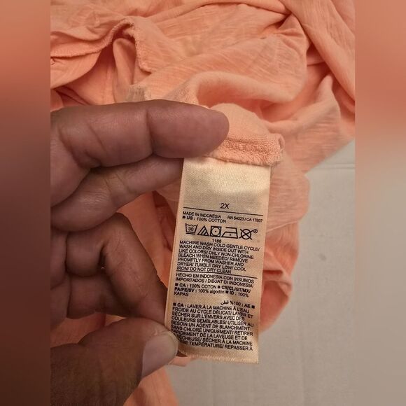 NWT Old Navy Short Sleeve Tiered Mini Swing Peach Dress Plus Size 2x - Picture 4 of 9